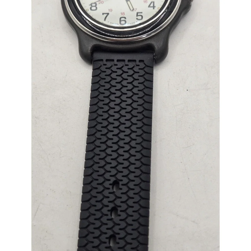 Victorinox Swiss Army Watch Men 39mm. Black Tone. New Rubber Strap. New Battery